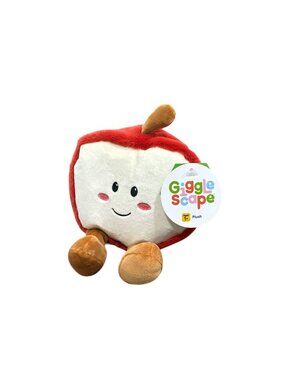 Gigglescape Plush Apple Stuffed Toy For Kids Ages 1+ - Soft Red & White Cuddly D